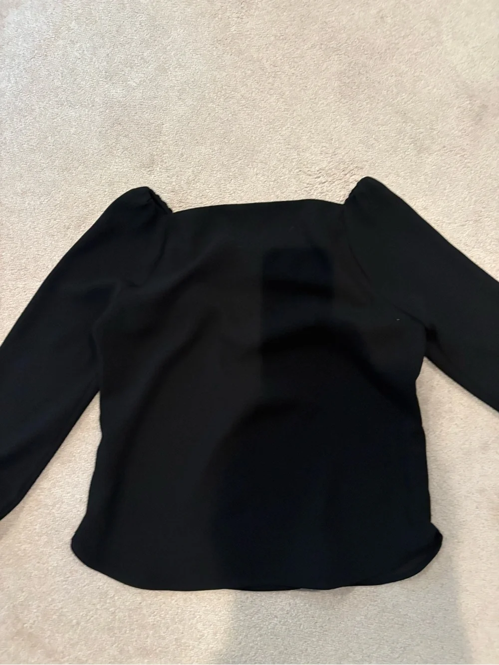 J.Crew 365 Puff Sleeve Blouse Black Size 8 Career Office Top